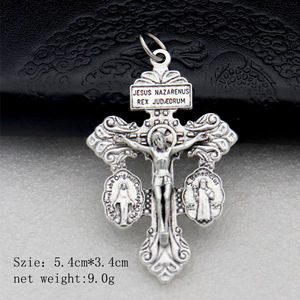 Parti del rosario perdono il ciondolo crocifisso per la realizzazione di oro argento placcato in bronzo cattolico gesus croce ciondoli fai da te - Product Image 6