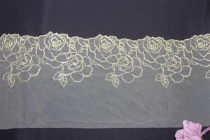 블랙 로즈 나일론 얇은 명주 그물 생생한 다채로운 꽃 자수 레이스 트림 직물 숙녀 브래지어 - Product Image 5