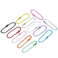Porte-clés à billes en métal pour fabrication artisanale avec fermoir connecteur Chaînes de suspension en métal coloré pour Coca 2.4mm