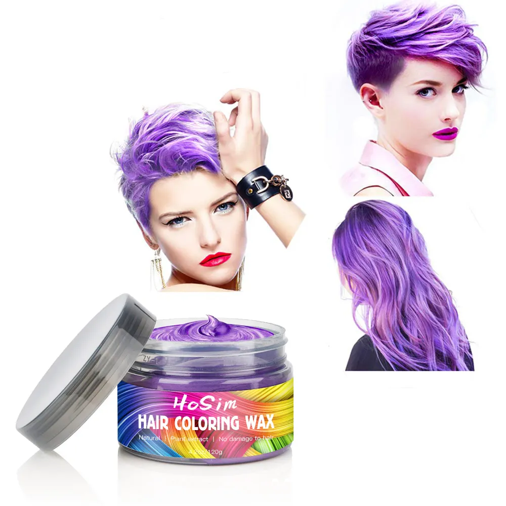 Temporary Hair Color Styling Wax Natural Ingredients 9 Colors Halloween Party Cosplay Private Label Hair Color Cream