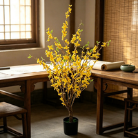 Miniatur Künstliche Blumen Hochzeitsdekoration Künstlicher Forsythien-Blumenbaum Weihnachtsgeschenke Innenraum Blumenarrangements