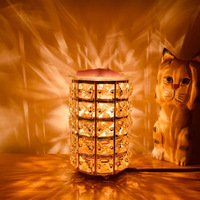 Magnifique Diffuseur de Cire en Cristal Dimmable, Brûleur d'Huiles Essentielles Électrique, Veilleuse pour Maison, Cuisine, Salon, Chambre à Coucher et SPA