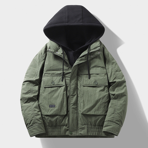 Chaqueta de Invierno Personalizada 2026 para Hombre, Chaqueta Bomber con Capucha de Piel de Zorro y Plumón - Product Image 1