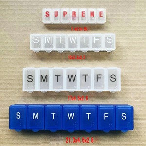 Promotional Cheap Pill Box with Braille Plastic Weekly Pill Organizer 7 Day Horizontal Medicine Box