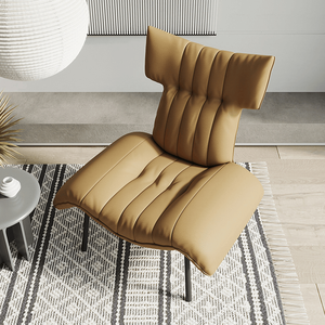 Sillón Moderno Tapizado en Terciopelo PU con Estructura Metálica, Diseño Curvo con Alas, <span class=keywords><strong>para</strong></span> Sala de Estar, Hotel o como Silla Decorativa - Product Image 2