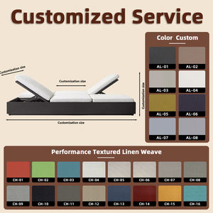 سرير شمسي مزدوج فاخر مع تحكم في مسند الظهر، هيكل من الألومنيوم، ونسيج مقاوم للماء للفيلا والشاطئ والمنتجع والتراس - Product Image 2