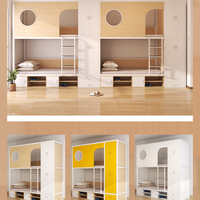 Lit superposé double en métal moderne avec bureau d'étude intégré pour enfants - Pliable, portable, convertible, robuste, durable, réglable, pour usage hôtelier