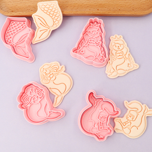<span class=keywords><strong>Sirena</strong></span> serie 3D cartone animato stampo biscotto coda di pesce argilla fai da te principessa stampo per biscotti stampati personalizzati - Product Image 1