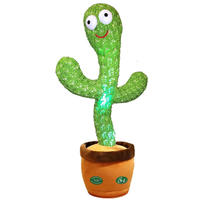 Jouet en peluche pour animaux de compagnie, jouet à mâcher pour chien, cactus parlant et chantant, jouet en peluche dansant en pot de fleurs, poupée torsadée pour chiens et chats