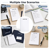 Bloc-notes de bureau OEM ligné, relié par colle, facile à déchirer, pour notes de travail, fabriqué en usine