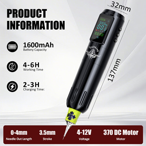 ชุดอุปกรณ์สักไร้สาย Tuffking ครบชุด พร้อมปากกาเข็มและอุปกรณ์สำหรับการสัก - Product Image 2