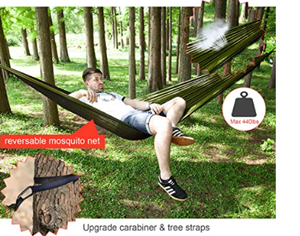 Woqi Léger hamac De Camping en plein air avec Pluie Mouche Bâche et <span class=keywords><strong>Moustiquaire</strong></span> En Nylon portable - Product Image 5