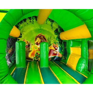 Château gonflable commercial robuste pour animaux de la jungle et du safari avec toboggan, certifié CE EN71, en bâche PVC 0,55 mm - Product Image 5