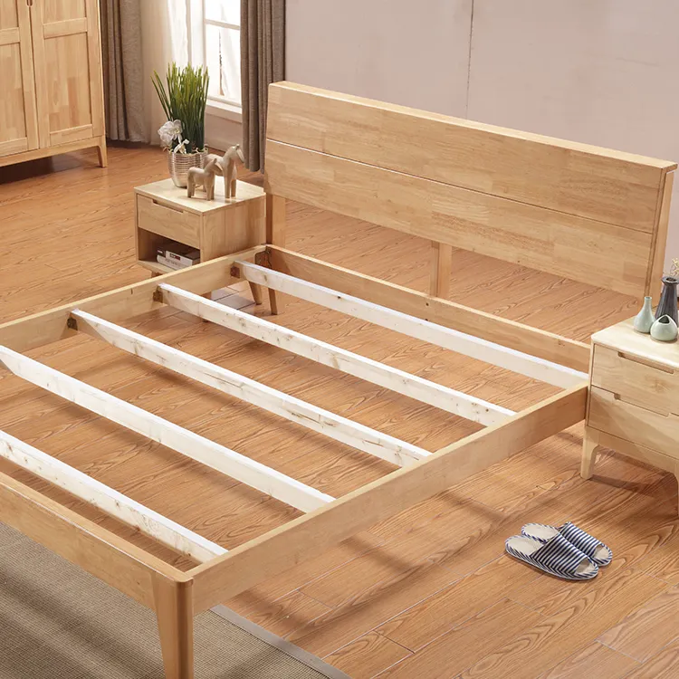 Лидер продаж 2019, европейская современная мебель для спальни 1,8 и 1,5 метров, простая кровать, кровать из массива дуба