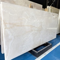 Dalle de marbre blanc naturel en onyx moderne, grande décoration murale de villa avec ardoise en cristal blanc neige, caractéristique imperméable