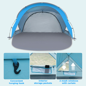 Tente de plage instantanée E-RIKE pour 3 personnes, personnalisée, imperméable, UPF <span class=keywords><strong>50</strong></span>+, abri solaire portable - Product Image 4