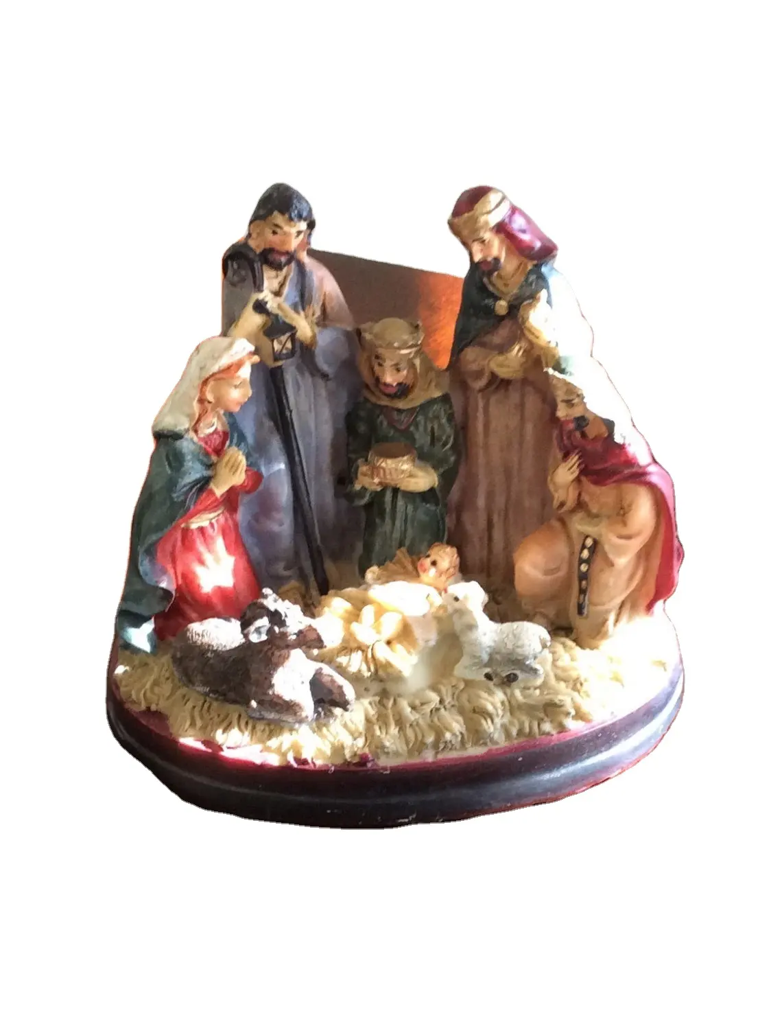 राल हस्तनिर्मित जन्म सेट क्रिसमस Saviors जन्म विंटेज प्रतिमा घर की सजावट और उपहार
