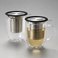 Tasse à thé en verre transparent WELAND avec infuseur pour le thé en feuilles