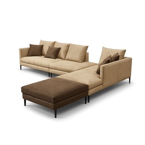 Modern Modular L-Shaped Sectional With Chaise - Contemporary <b>Upholstery</b>, Metal Legs,Custom Colors Available - Product Image 6