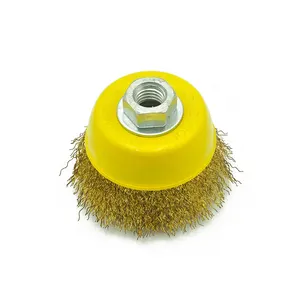 Multifunction Hot sell Brass wire cup brush steel wire grinding wheel brush with nut