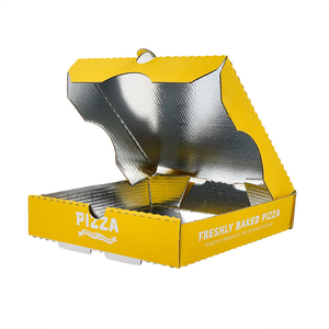 Scatola per Pizza rettangolare in carta Kraft personalizzata per uso alimentare confezione in cartone ondulato marrone lucida laminazione opaca per Pizza - Product Image 1