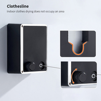 Accessoires de vêtements ligne de vêtements corde sans poinçon mural fil inoxydable rétractable ligne de vêtements à rebond lent lignes de lavage