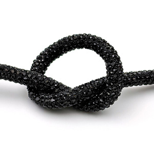 Bande de strass thermocollants en verre noir, perles de <span class=keywords><strong>millet</strong></span> en tube, accessoires de bijoux DIY, vêtements, chaussures, 4mm 6mm - Product Image 1