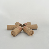 Récipients recyclables pour cosmétiques naturels Baume à lèvres rond Conteneur cylindrique en carton Kraft Conteneurs de rouge à lèvres Tubes transparents