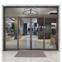 Portes de magasin en verre transparent avec cadre en aluminium robuste personnalisable pour l'extérieur des centres commerciaux