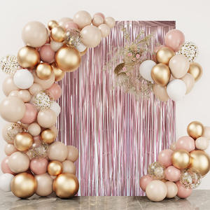 Cortina <span class=keywords><strong>de</strong></span> fondo <span class=keywords><strong>de</strong></span> lámina <span class=keywords><strong>de</strong></span> oro claro 6,6X9,8 pies cinta mate sin marcar Streamer fiesta Photo Booth Prop - Product Image 2