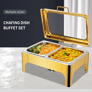 Chauffe-Plats Professionnel en Acier Inoxydable avec Couvercles, Bacs et Supports à Combustible, Réchauds de Buffet pour Fêtes et Mariages - Product Image 4