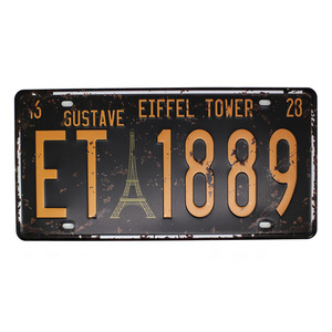 <span class=keywords><strong>Plaque</strong></span> <span class=keywords><strong>de</strong></span> voiture vintage en métal gaufré 6" x 12" style européen et américain - Product Image 2