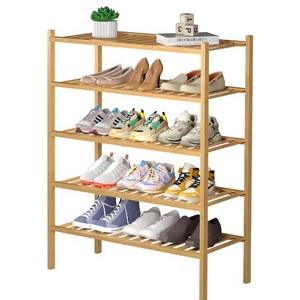 Solid Wood <b>Shoe</b> <b>Rack</b> 4 Tier Stackable Freestanding Minimalist Design Home <b>Storage</b> Organizer - Product Image 2