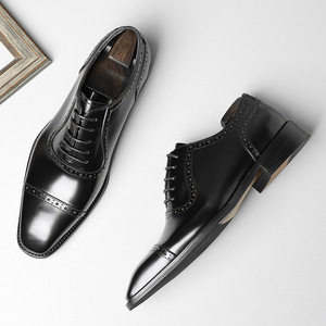 Nuevos zapatos de cuero formales de negocios, de alta calidad y lujo, con cordones, estilo Oxford, producto nuevo, hechos a mano. - Product Image 1