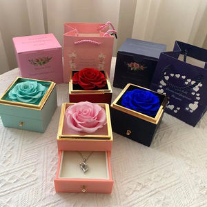 <span class=keywords><strong>MC</strong></span> Valentine Día DE LA Madre Flor Preservada Joyería Caja de Acrílico Forever Eternal Rose con 100 Idioma I Love You Collar Conjunto de Regalo - Product Image 4