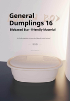 Moderne Dim Sum Bakje Deksel 232x164x83mm Gecompartimenteerde Biologisch Afbreekbare Wegwerp Ravioli Schaal voor Authentieke Dumpling Huisjes