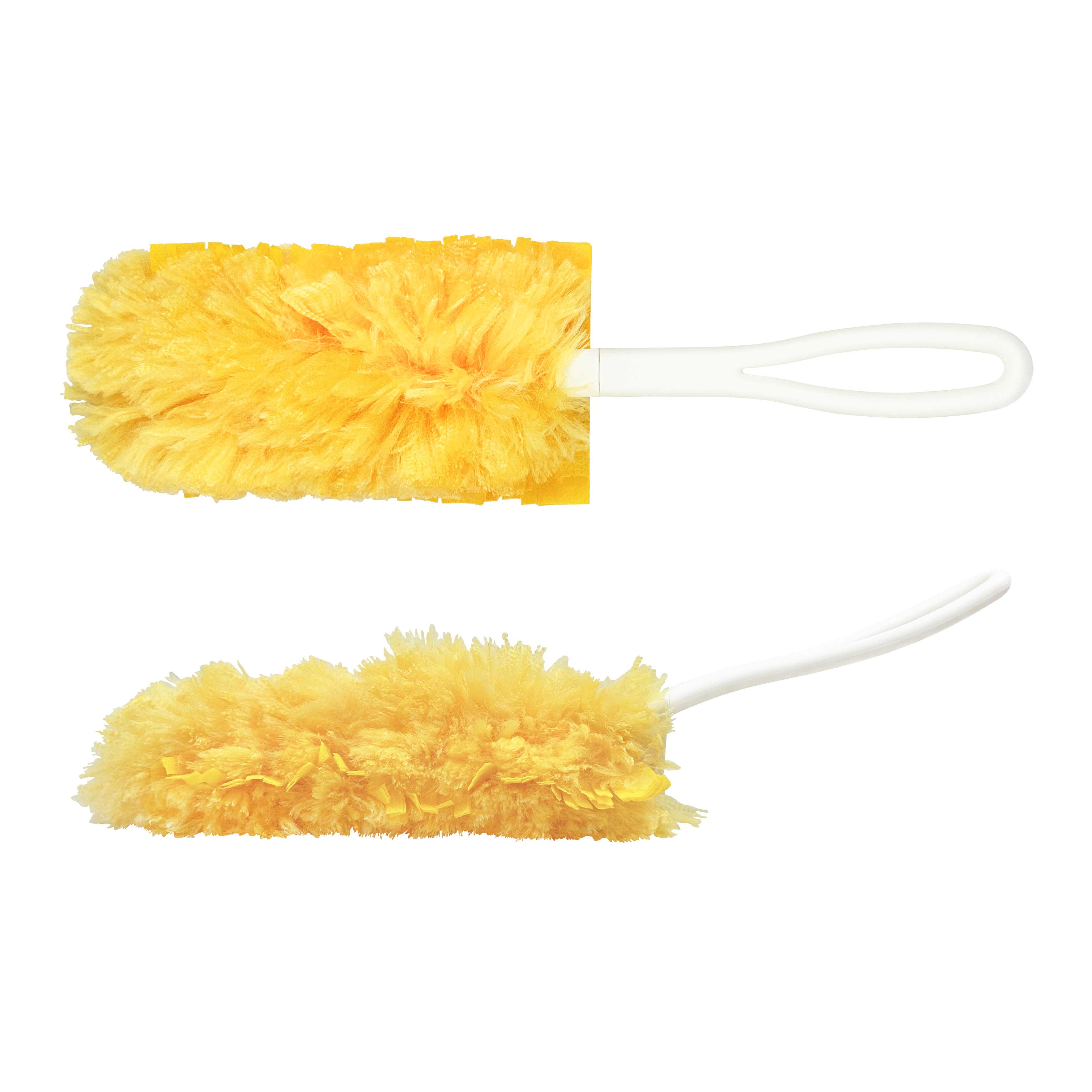 Plumero amarillo (10 piezas) + 1 mango corto blanco