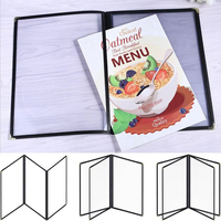 Harga Pabrik Cemao 6 Halaman 12 Tampilan Menu Restoran Transparan PVC PU Kulit Berpinggir Warna CMYK Logo Kustom Cetak Digital