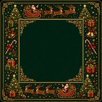 Tapis de Mahjong de Noël 31,5x31,5 pouces, thème classique vert, rouge et or pour les soirées de jeu en famille