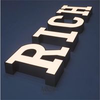 Enseigne publicitaire LED 3D Daco Sign en acrylique rétroéclairé, conception gratuite, étanche IP65, personnalisable pour la décoration