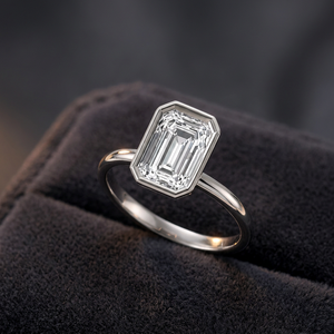 Excellent <b>Emerald</b> Cut Lab Grown Diamond <b>Ring</b> 925 Sterling <b>Silver</b> 9K 14K 18K Gold Elegant Women's Engagement and Fine Jewelry - Product Image 3