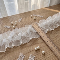 Bordure en dentelle à volants en mousseline de 4 cm pour accessoires décoratifs, vêtements pour femmes, usine de dentelle