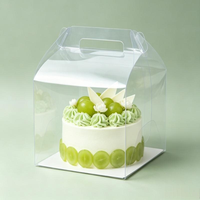 Boîte à gâteau en plastique PET entièrement transparente Cholyn CLP-PSO-F101 avec poignée, doublure intérieure recyclable, épaisseur 0,3 mm, soins personnels