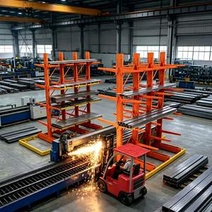 Orange Steel Cantilever Racks 3000mm Height Double-Sided Adjustable Arms 1500mm Powder Coated Warehouse Storage <b>System</b> - Product Image 1