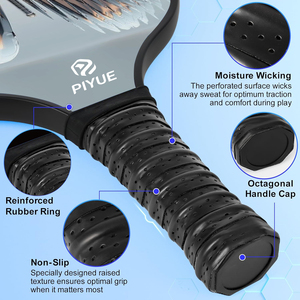 Usapa phê duyệt sợi carbon pickleball vợt thiết lập người mới bắt đầu màu đen với PP lõi tổ ong - Product Image 4