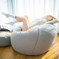 Fauteuil géant en forme de pouf de 7 pieds au design moderne, canapé en mousse, fauteuil surdimensionné pour salon, en flanelle compressée