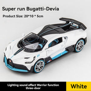 Modèle de voiture moulé sous pression 1:24 Bugati DIVO avec portes de retrait son et lumière ornement ouvert décorer des jouets de modèle de voiture en métal - Product Image 6