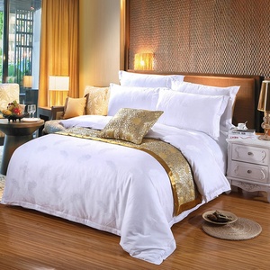 Hotel 5 estrellas raya 4 Uds edredón de algodón egipcio tamaño king cama doble juego de sábanas planas juego de cama de edredón de punto de satén - Product Image 2