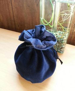 ถุงกำมะหยี่ทรงกลมสีน้ำเงินคุณภาพสูงสำหรับใส่เครื่องประดับ - Product Image 3