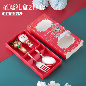 Ensemble cuillère et fourchette de Noël en acier inoxydable, cadeau créatif, cadeau de Noël de dessin animé, bonhomme de neige vieil homme, poupée Elk - Product Image 6
